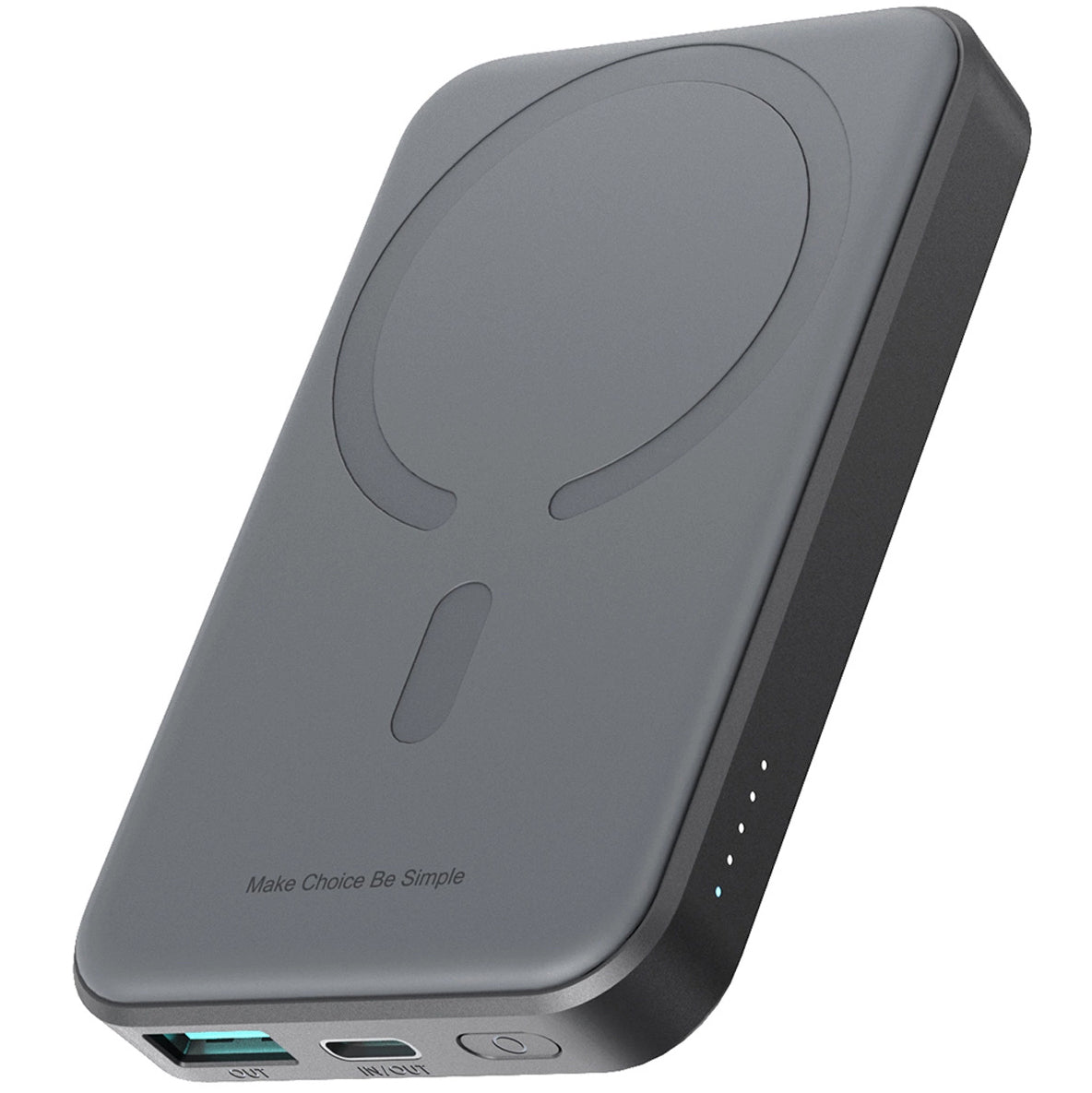 Външна батерия Wireless Joyroom JR-W020 Mini, 5000mAh, 20W, QC + PD + FQI, 1 x QI - 1 x USB-A - 1 x USB-C, Черна