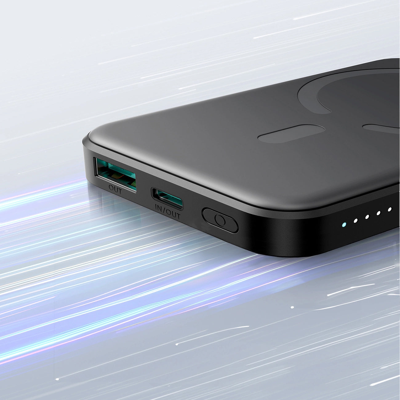 Външна батерия Wireless Joyroom JR-W020 Mini, 5000mAh, 20W, QC + PD + FQI, 1 x QI - 1 x USB-A - 1 x USB-C, Черна