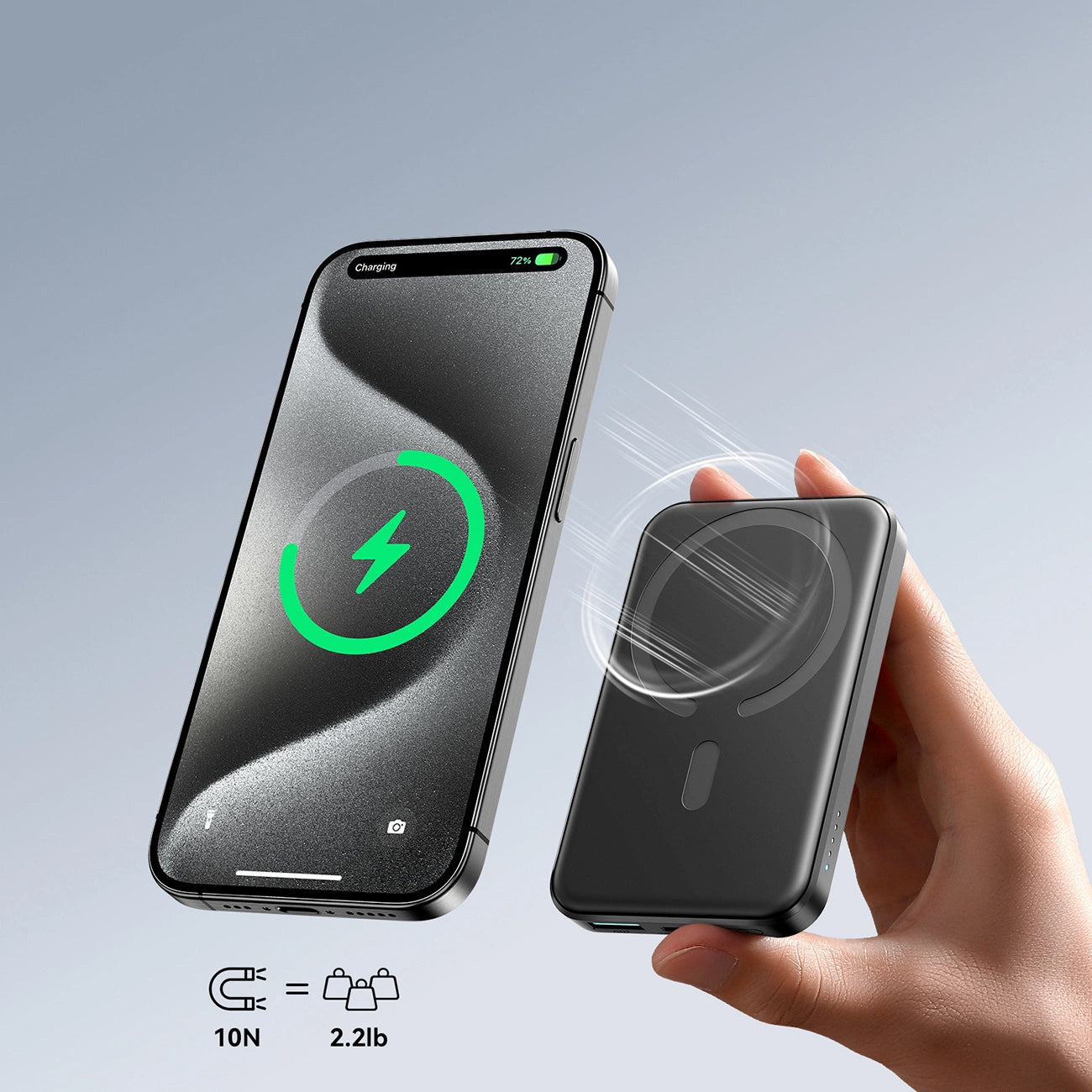 Външна батерия Wireless Joyroom JR-W020 Mini, 5000mAh, 20W, QC + PD + FQI, 1 x QI - 1 x USB-A - 1 x USB-C, Черна