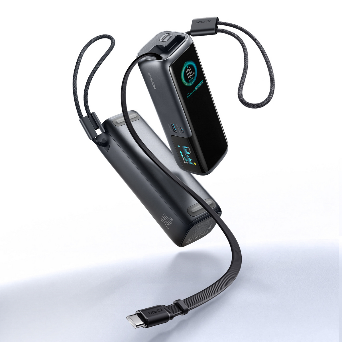 Външна батерия Joyroom PODIX PR70, 25000mAh, 240W, QC + PD, 1 x USB-A - 3 x USB-C, черна