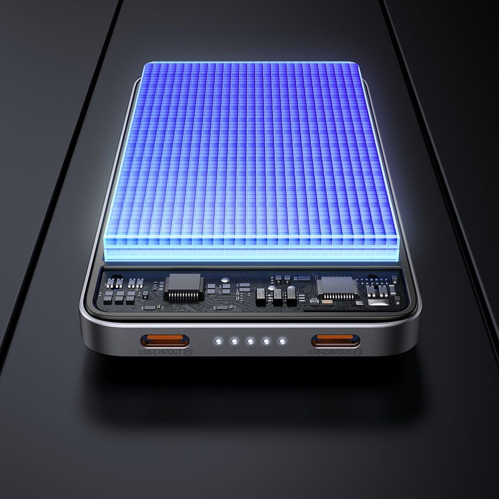 Външна батерия Wireless McDodo MC-3781 Meta, 10000mAh, 20W, PD + FQI, 1 x QI - 2 x USB-C, Черна