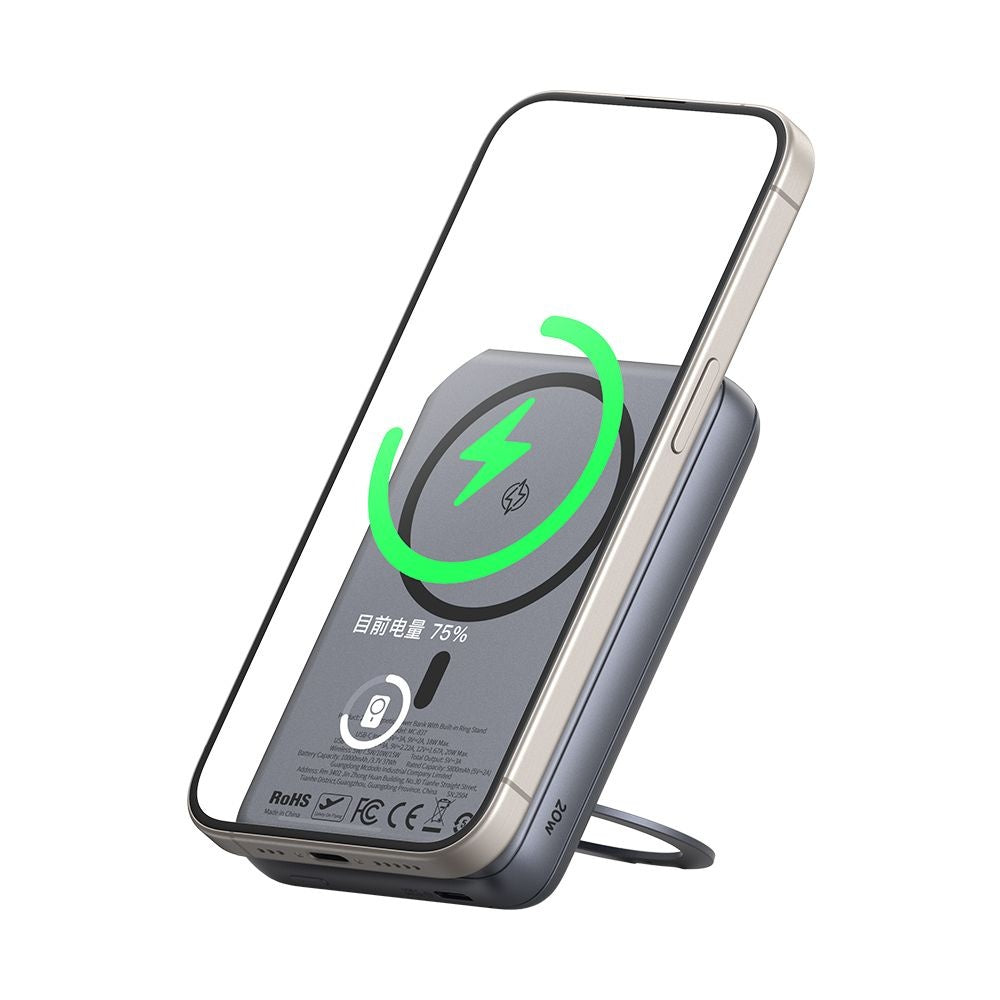 Външна батерия Wireless McDodo MC-8371 Meta, 10000mAh, 20W, PD + FQI, 1 x QI - 1 x USB-C, Сив
