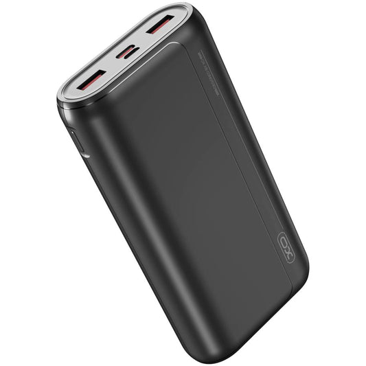Външна батерия XO Design PR127, 20000mAh, 22.5W, QC + PD, 1 x USB-C - 2 x USB-A, Черна
