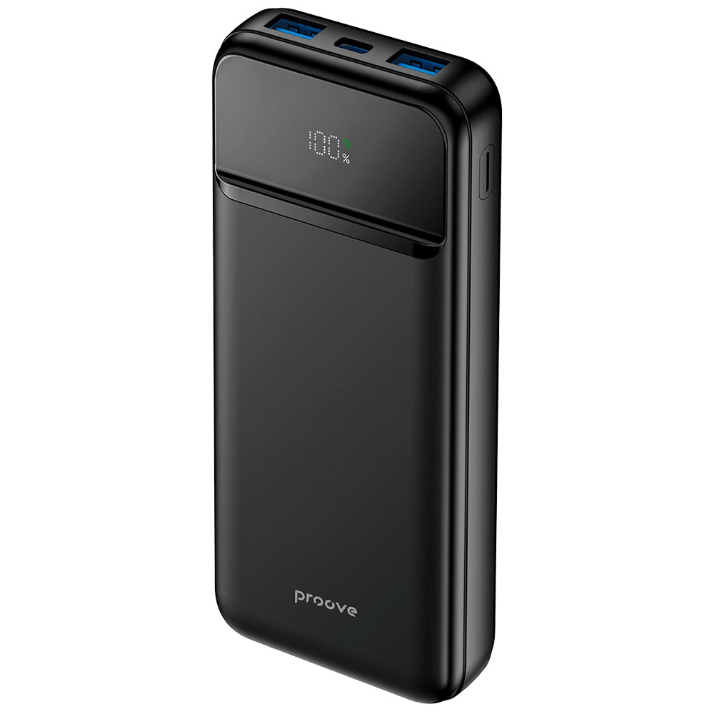 Външна батерия Proove Illuminator 2, 10000mAh, 22.5W, QC + PD, 2 x USB-A - 1 x USB-C, Черна PBIP10212201