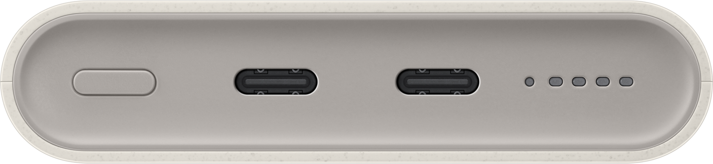 Външна батерия Wireless Samsung, 10000mAh, 25W, PD + FQI, 1 x QI - 2 x USB-C, Бежова EB-U2510XUEGEU