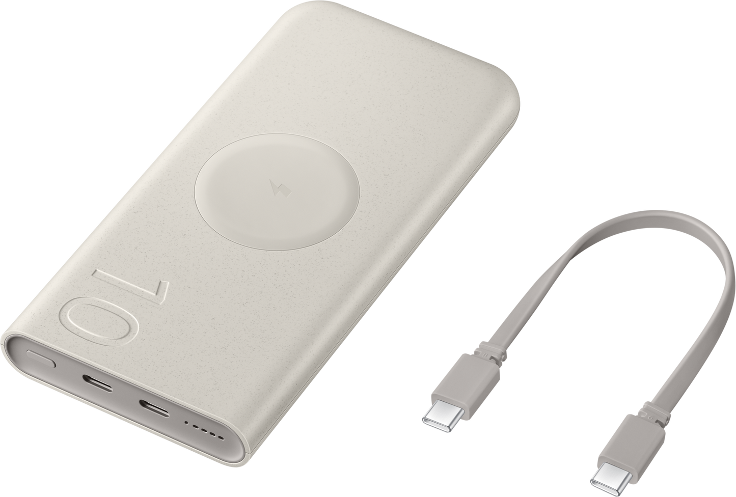 Външна батерия Wireless Samsung, 10000mAh, 25W, PD + FQI, 1 x QI - 2 x USB-C, Бежова EB-U2510XUEGEU