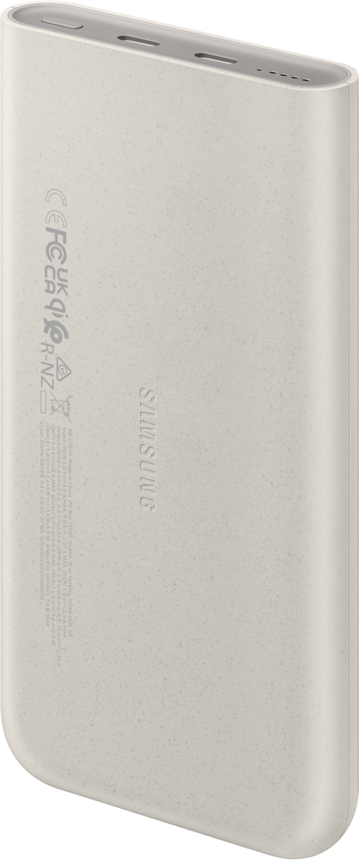 Външна батерия Wireless Samsung, 10000mAh, 25W, PD + FQI, 1 x QI - 2 x USB-C, Бежова EB-U2510XUEGEU