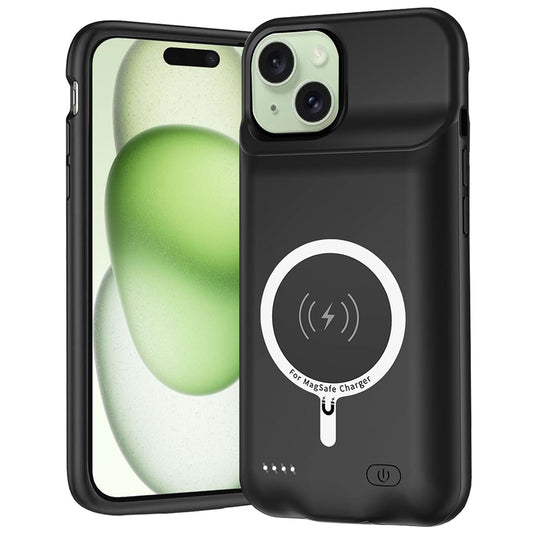 Външна батерия тип калъф Wireless Techsuit Power Pro Battery за Apple iPhone 15, 7000mAh, Черна