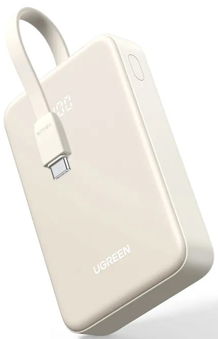 Външна батерия UGREEN PB521, 20000mAh, 30W, QC + PD, 1 x USB-A - 2 x USB-C, Бяла