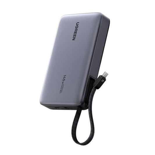 Външна батерия UGREEN PB551 (55992), 20000mAh, 145W, QC + PD, 1 x USB-A - 2 x USB-C, Сив