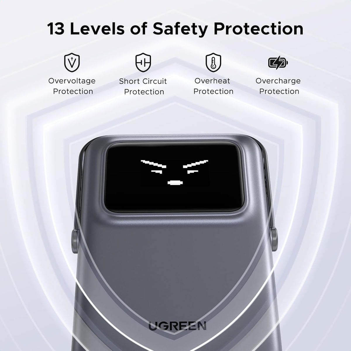 Външна батерия Wireless UGREEN PB572 Uno, 10000mAh, 20W, PD + FQI, 1 x QI - 1 x USB-C, Сив