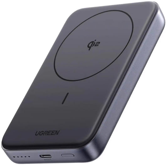 Външна батерия UGREEN PB761, 10000mAh, 30W, PD + FQI, 1 x QI - 1 x USB-C, Сив