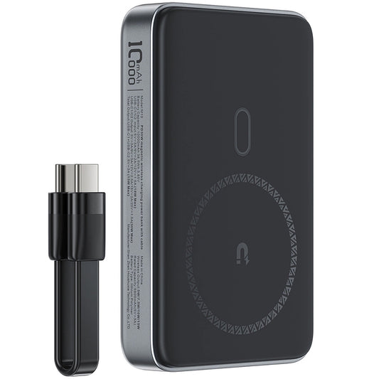 Външна батерия Wireless Acefast M10, 10000mAh, 30W, PD + FQI, 1 x QI - 2 x USB-C, Черна