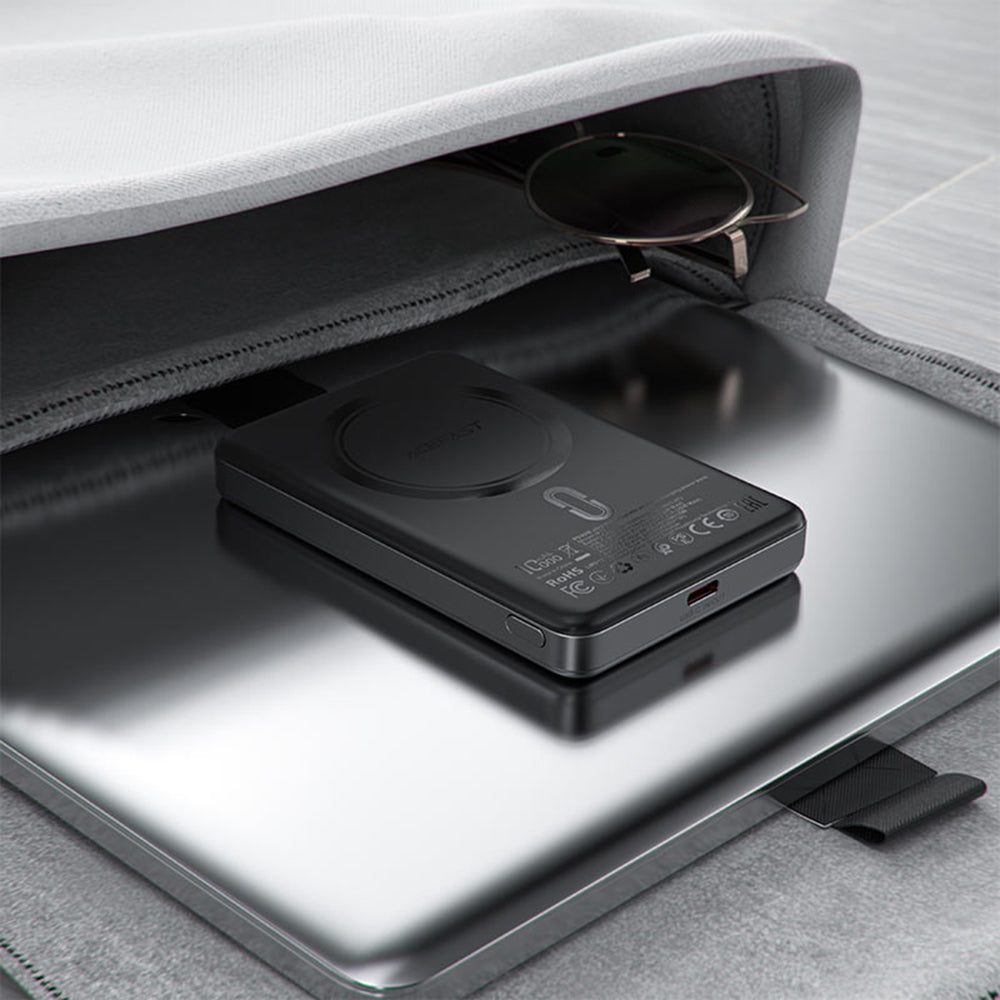 Външна батерия Wireless Acefast M12, 10000mAh, 20W, PD + FQI, 1 x QI - 1 x USB-C, Черна