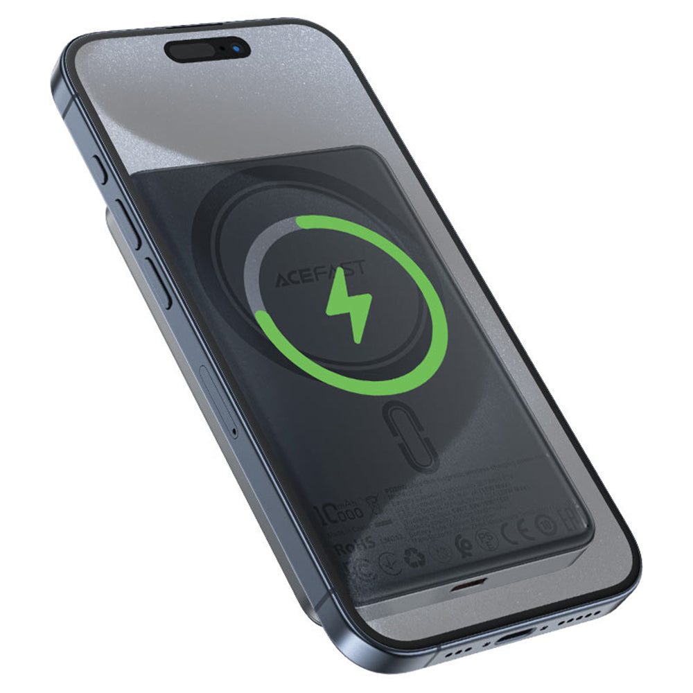 Външна батерия Wireless Acefast M12, 10000mAh, 20W, PD + FQI, 1 x QI - 1 x USB-C, Черна