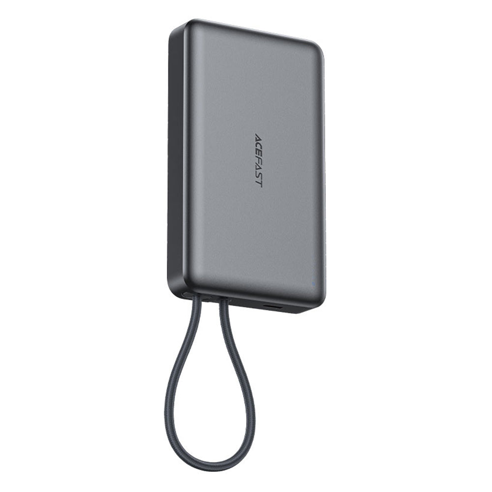 Външна безжична батерия Acefast M18, 10000mAh, 22.5W, PD + FQI, 1 x QI - 2 x USB-C, Черна