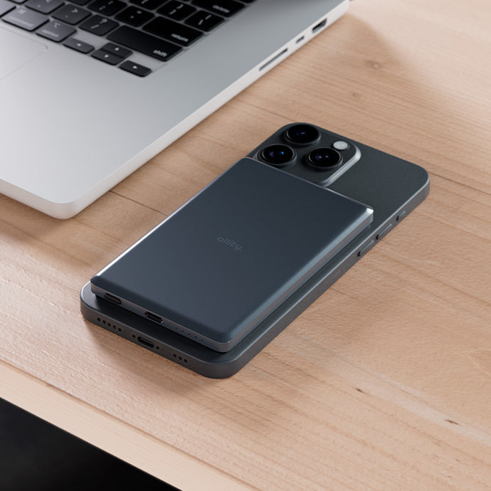 Allity Wireless External Battery. APB-300, 5000mAh, 20W, PD + QC, 1 x QI - 1 x USB-C, Gray