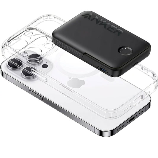 Безжична външна батерия Anker 322 MagGo, 5000mAh, 12W, 1 x QI - 1 x USB-C, черна A1618G11
