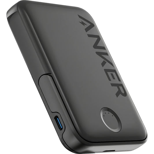 Безжична външна батерия Anker 322 MagGo, 5000mAh, 12W, 1 x QI - 1 x USB-C, черна A1618G11