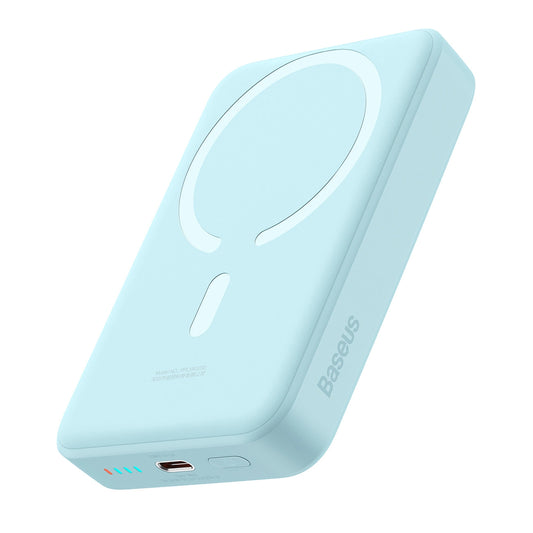 Външна безжична батерия Baseus Magnetic Mini, 10000mAh, 30W, PD + FQI, 1 x QI - 1 x USB-C, Синя PPCX110203