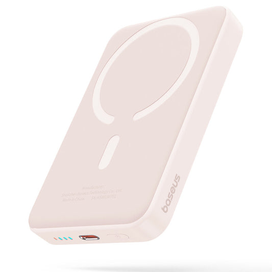 Външна батерия Wireless Baseus Magnetic Mini, 10000mAh, 20W, PD + FQI, 1 x QI - 1 x USB-C, Розова P10059001413-00