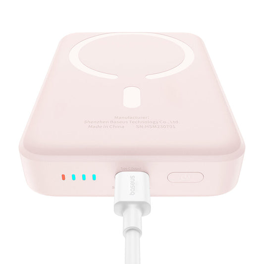Външна батерия Wireless Baseus Magnetic Mini, 10000mAh, 20W, PD + FQI, 1 x QI - 1 x USB-C, Розова P10059001413-00