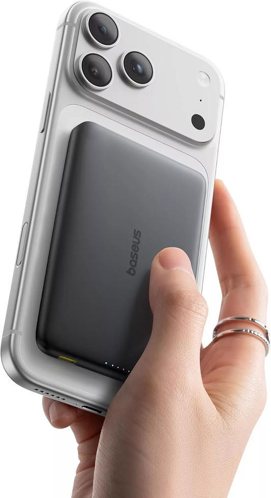 Външна батерия Wireless Baseus PicoGo AM41, 10000mAh, 27W, PD + FQI, 1 x QI - 1 x USB-C, Черна E0027201