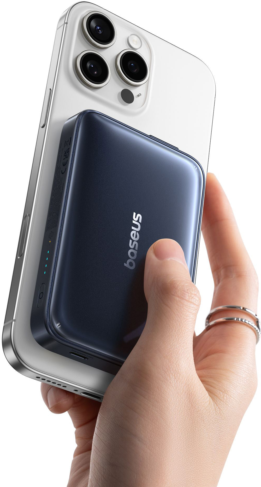 Безжичен външен акумулатор Baseus PicoGo AM61, 10000mAh, 45W, PD + FQI, 1 x QI - 2 x USB-C, Черен E0028V00