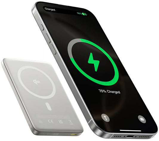 Външна батерия Wireless Baseus PicoGo AM41, 10000mAh, 27W, PD + FQI, 1 x QI - 1 x USB-C, Бежов E0027203