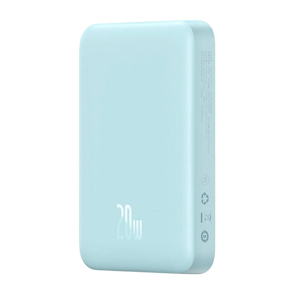 Външна батерия Wireless Baseus Magnetic Mini, 10000mAh, 20W, PD + FQI, 1 x QI - 1 x USB-C, Синя PPCX110103