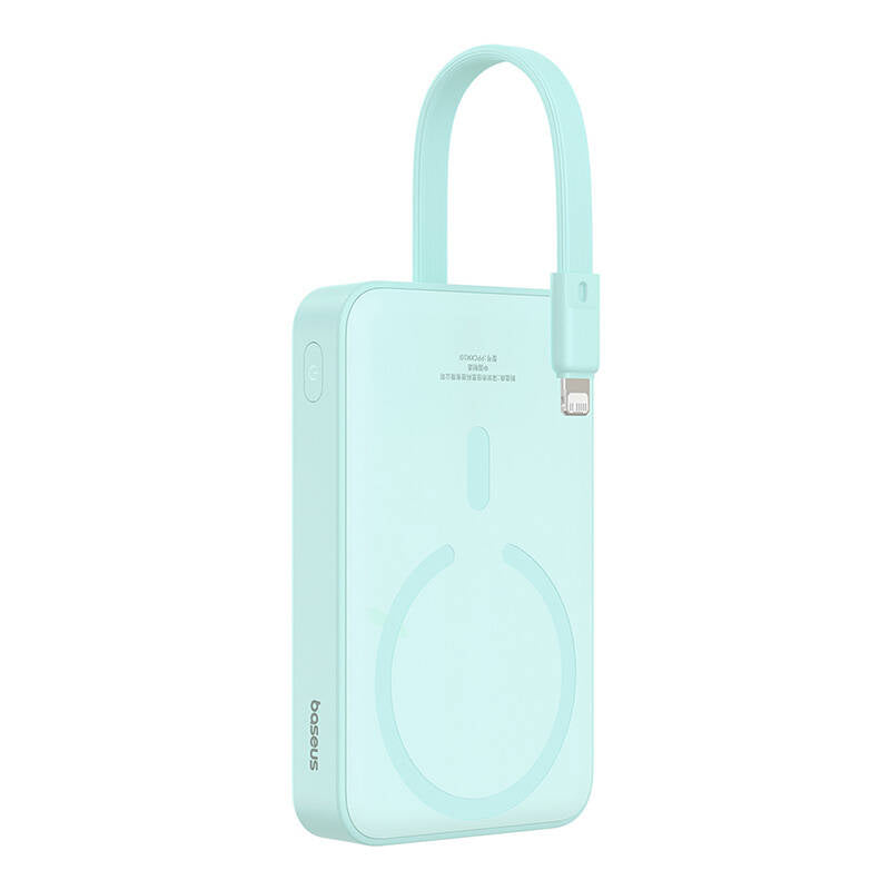 Външна батерия Wireless Baseus Magnetic Mini, 10000mAh, 20W, PD + FQI, 1 x Lightning - 1 x QI - 1 x USB-C, Зелен P10022109333-00