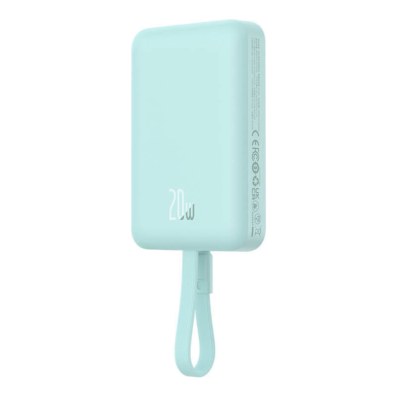Външна батерия Wireless Baseus Magnetic Mini, 10000mAh, 20W, PD + FQI, 1 x Lightning - 1 x QI - 1 x USB-C, Зелен P10022109333-00