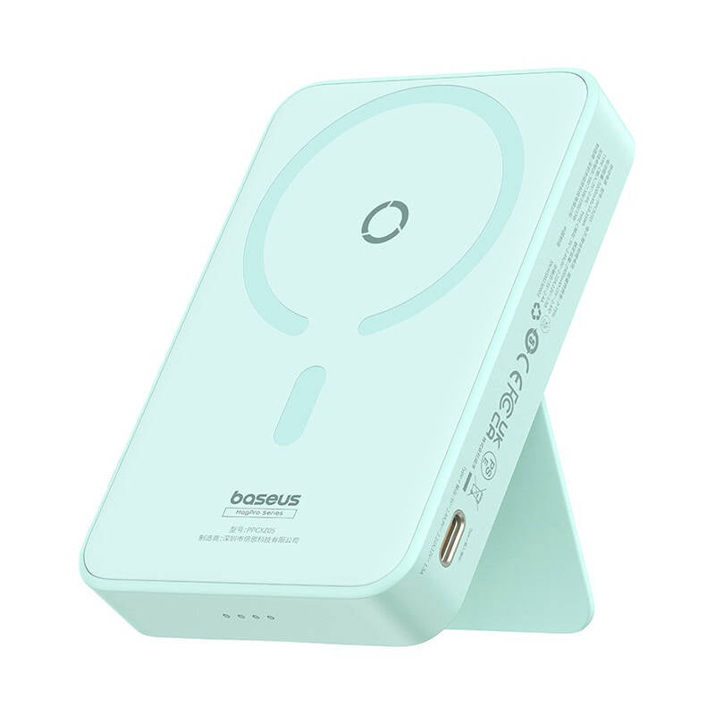 Външна батерия Wireless Baseus MagPro PPCXZ05, 5000mAh, 20W, PD + FQI, 1 x QI - 1 x USB-C, Зелена P10064101333-00