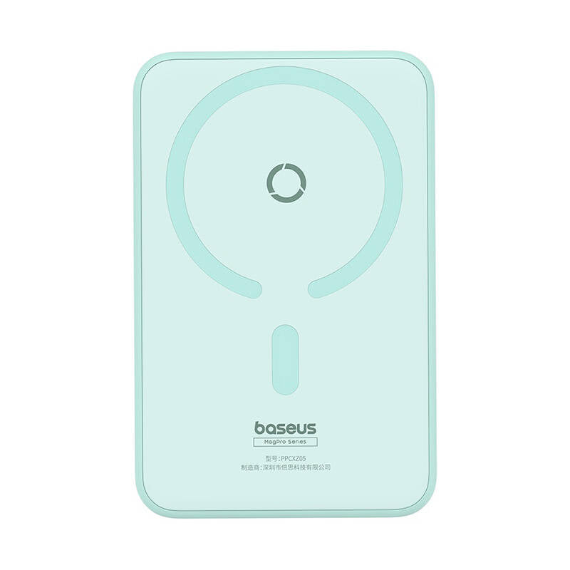 Външна батерия Wireless Baseus MagPro PPCXZ05, 5000mAh, 20W, PD + FQI, 1 x QI - 1 x USB-C, Зелена P10064101333-00