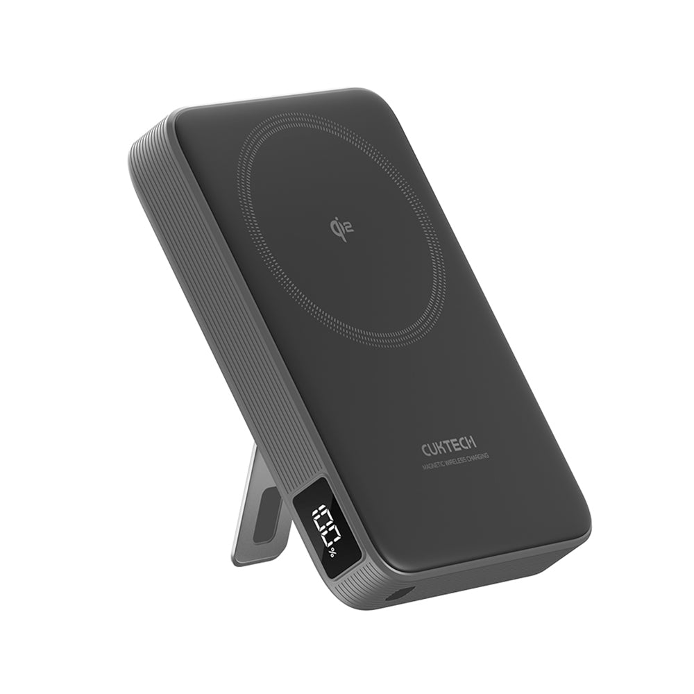 Безжична външна батерия Cuktech WPB100, 10000mAh, 30W, PD + FQI, 1 x QI - 1 x USB-C, Сив CUWPB100GLBK