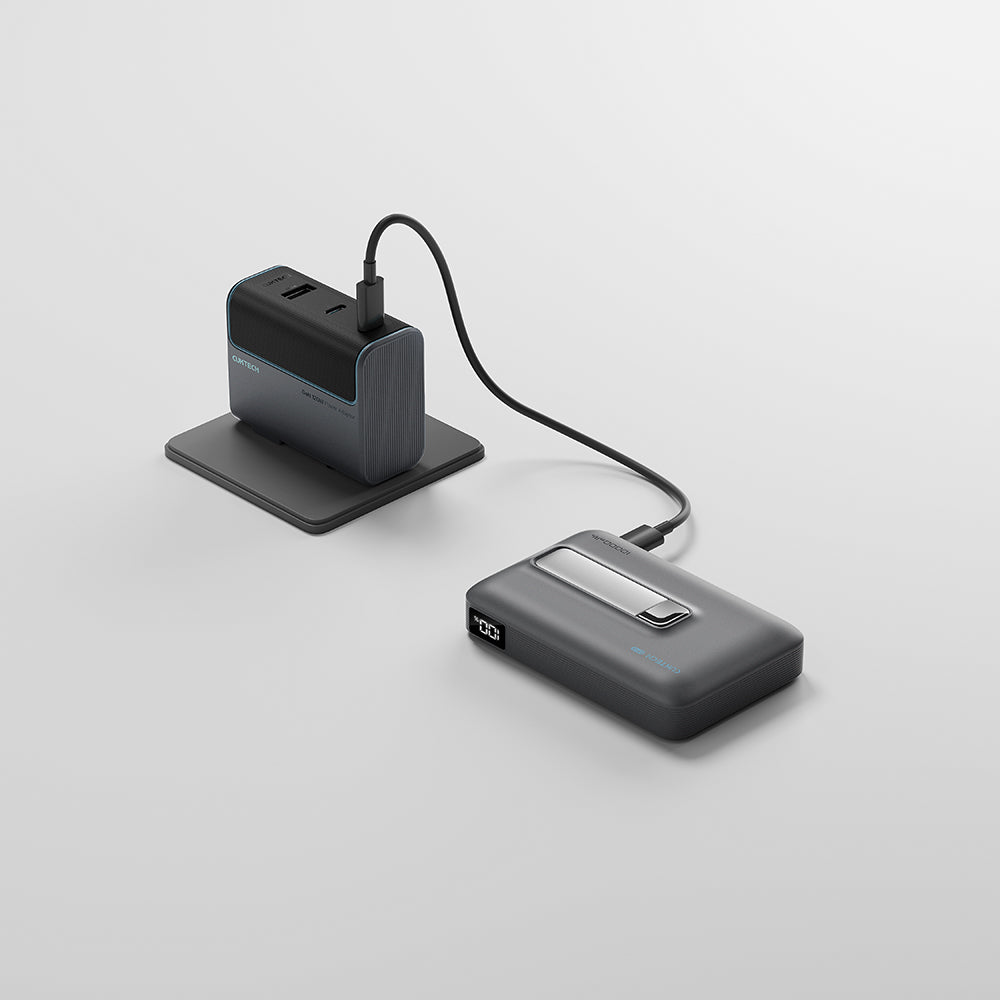 Безжична външна батерия Cuktech WPB100, 10000mAh, 30W, PD + FQI, 1 x QI - 1 x USB-C, Сив CUWPB100GLBK