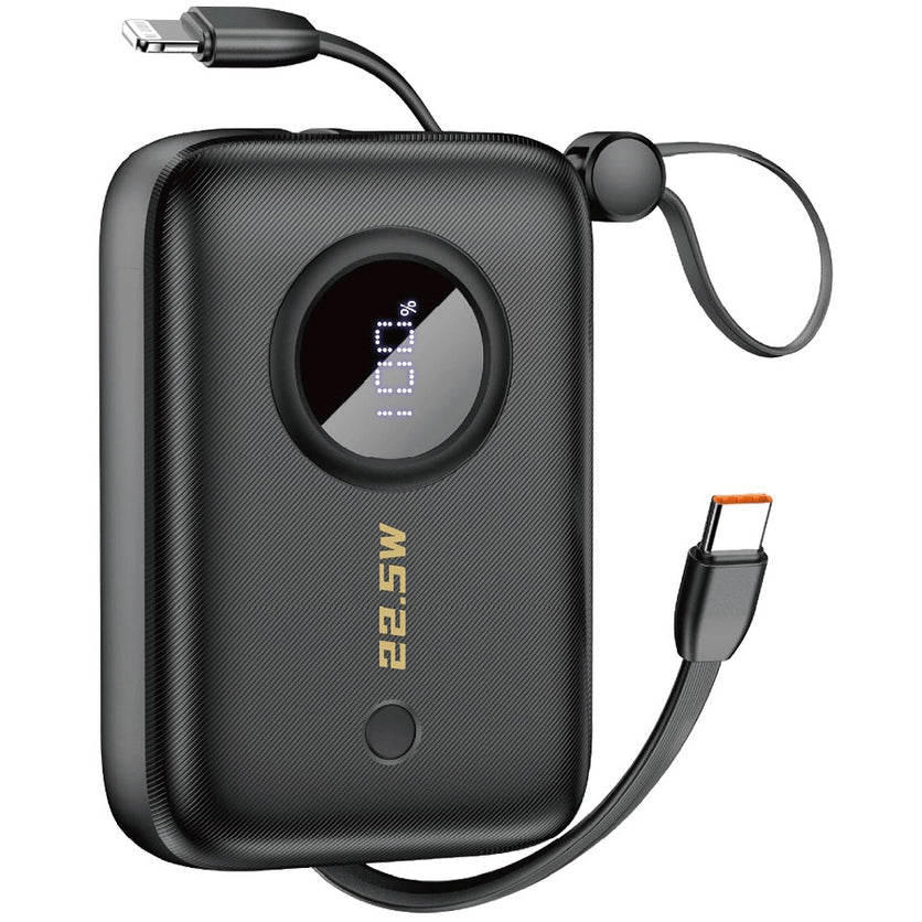 Външна батерия Dudao K14, 10000mAh, 22.5W, QC + PD, 1 x Lightning - 1 x USB-A - 2 x USB-C, Черна