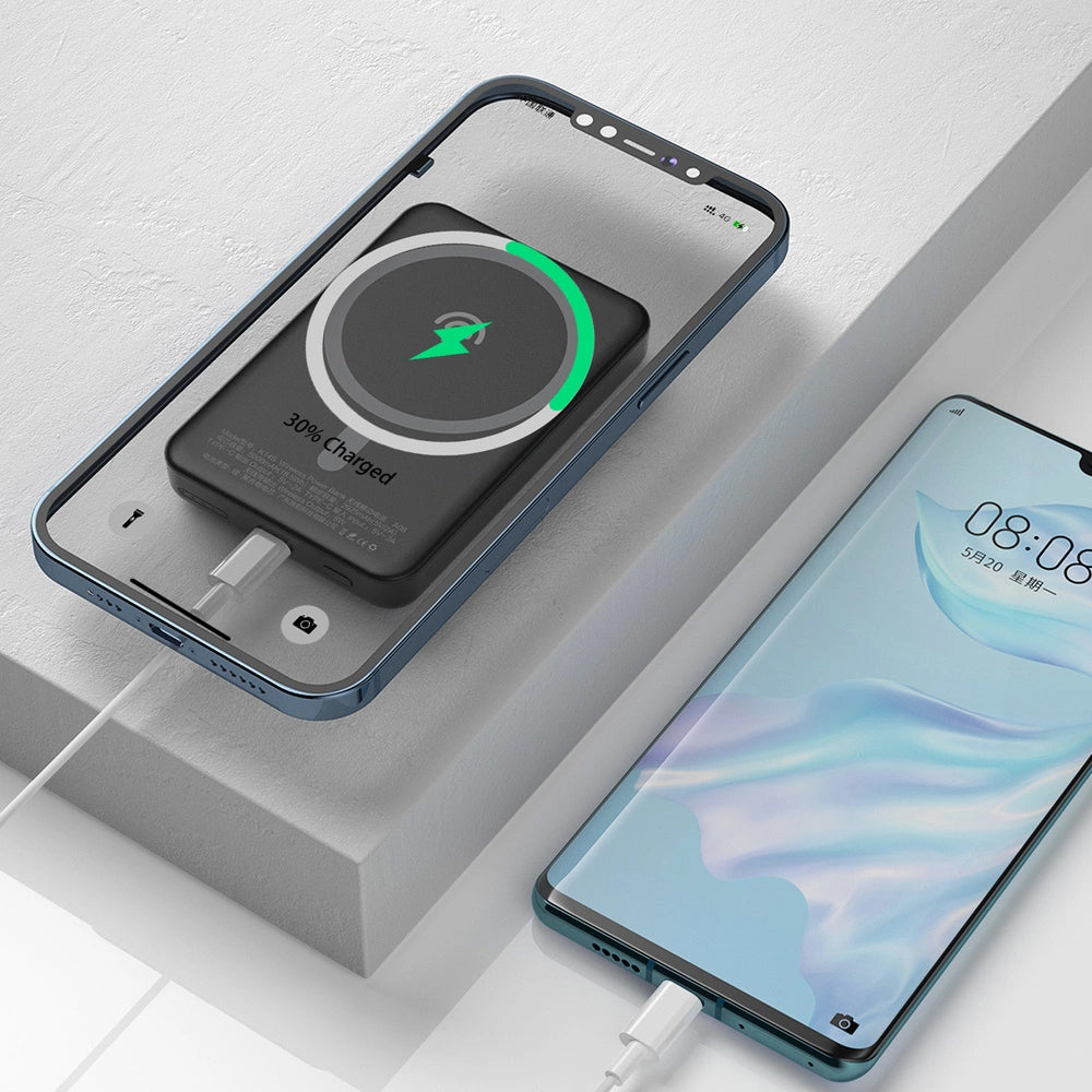 Външна батерия Wireless Dudao K14S, 5000mAh, 10W, PD + QI, 1 x QI - 1 x USB-C, Черна