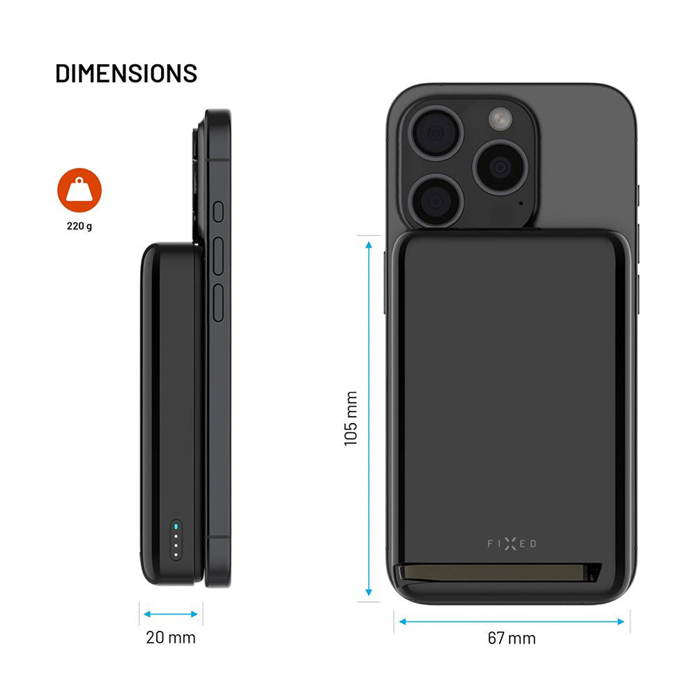 Външна батерия Wireless Fixed MagZen 10 Pro, 10000mAh, 30W, PD + FQI, 1 x QI - 1 x USB-C, Черна