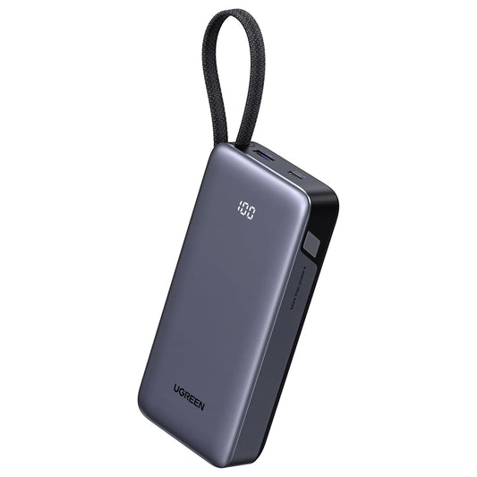 Външна батерия UGREEN PB536 (55988B), 20000mAh, 45W, QC + PD, 1 x USB-A - 2 x USB-C, Сив