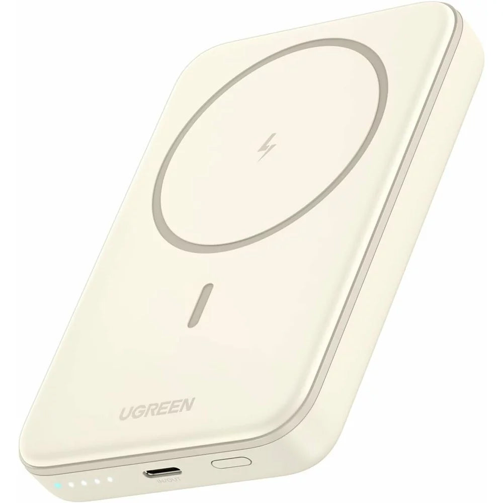 UGREEN PB561 Wireless External Battery, 10000mAh, 20W, PD + FQI, 1 x QI - 1 x USB-C, Beige