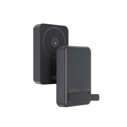 Безжична външна батерия XO Design PR231, 10000mAh, 20W, PD + FQI, 1 x QI - 1 x USB-C, Черна, Презапечатана
