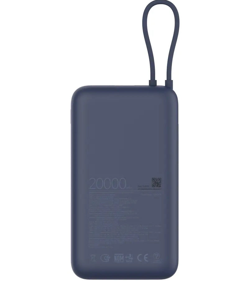 Външна батерия Xiaomi, 20000mAh, 33W, QC + PD, 1 x USB-A - 2 x USB-C, Синя BHR8975GL