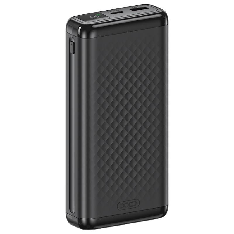 Външна батерия XO Design PB309, 20000mAh, 22.5W, QC + PD, 1 x USB-A - 1 x USB-C, Черна