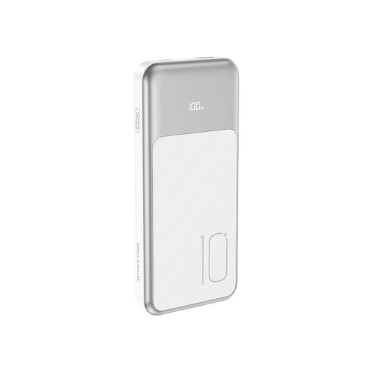 Външна батерия XO Design PR248, 10000mAh, 22.5W, QC + PD, 1 x Lightning - 1 x USB-A - 2 x USB-C, Бяла