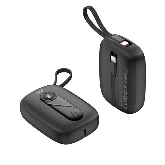 Външна батерия XO Design PR246, 10000mAh, 22.5W, PD, 1 x Lightning - 2 x USB-C, Черна