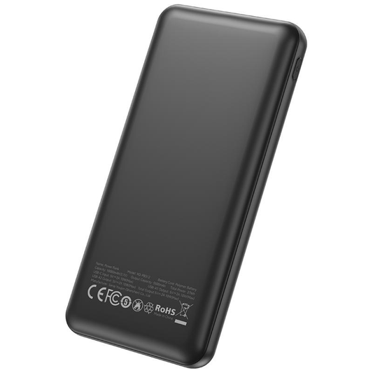 Външна батерия XO Design PB312, 10000mAh, 10W, 2 x USB-A, Черна