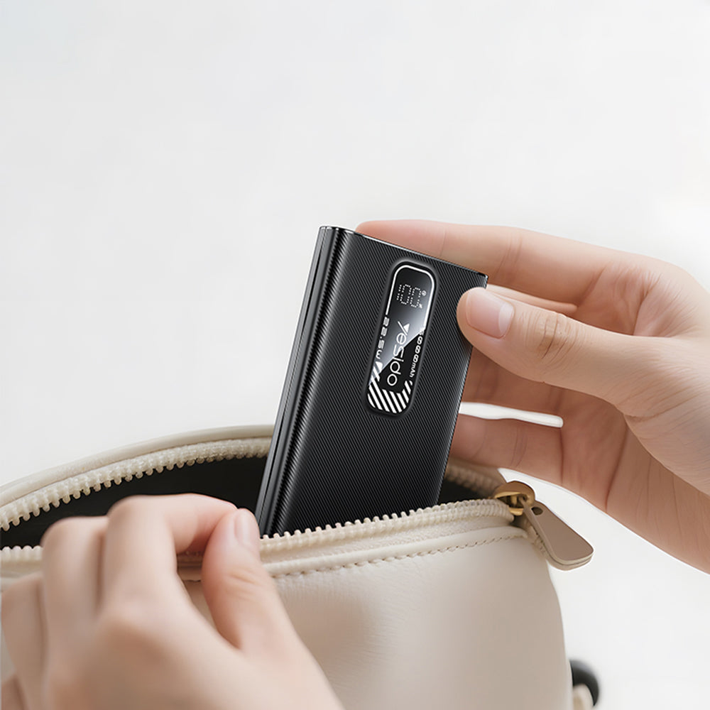 Външна батерия Yesido YP92, 5000mAh, 22.5W, QC + PD, 1 x USB-A - 1 x USB-C, Черна