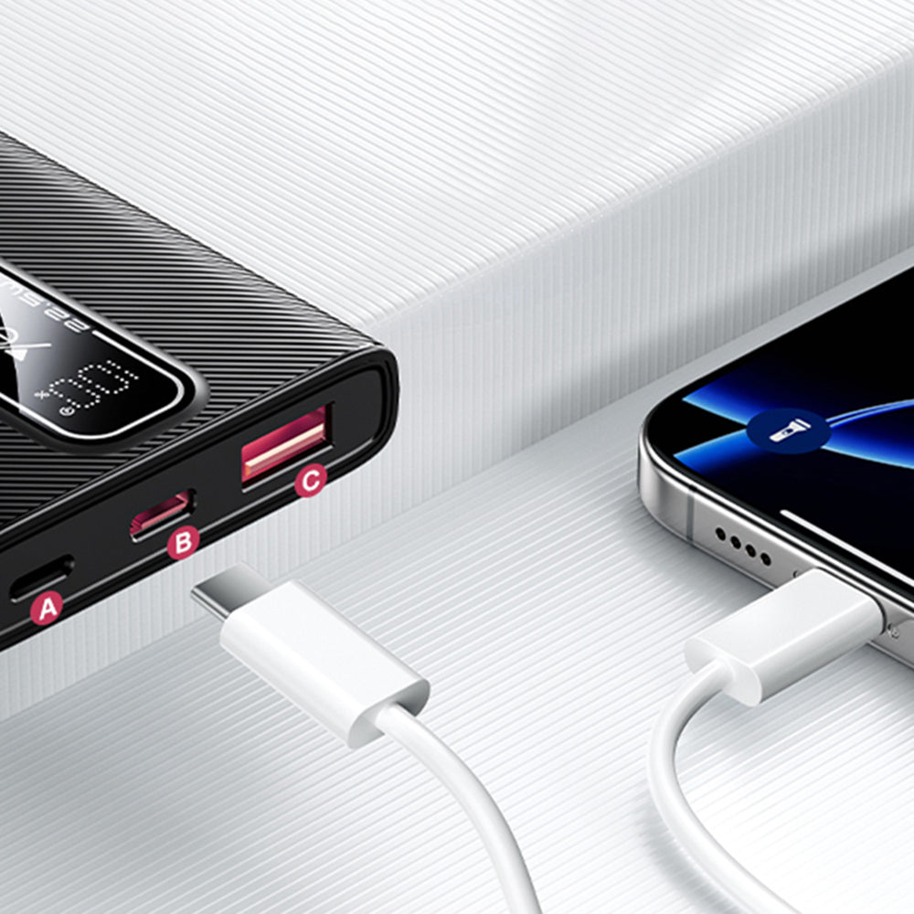 Външна батерия Yesido YP92, 5000mAh, 22.5W, QC + PD, 1 x USB-A - 1 x USB-C, Черна