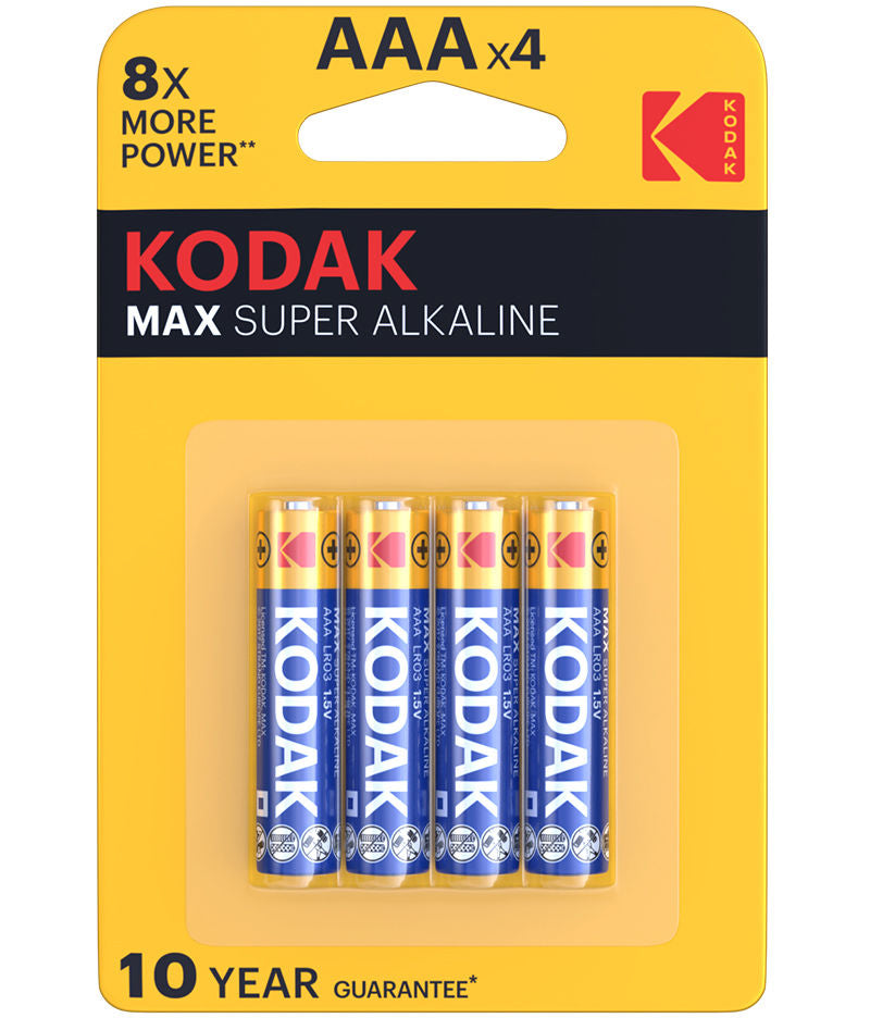 Батерия Kodak Max Super Alkaline, AAA / LR3, комплект 4 броя
